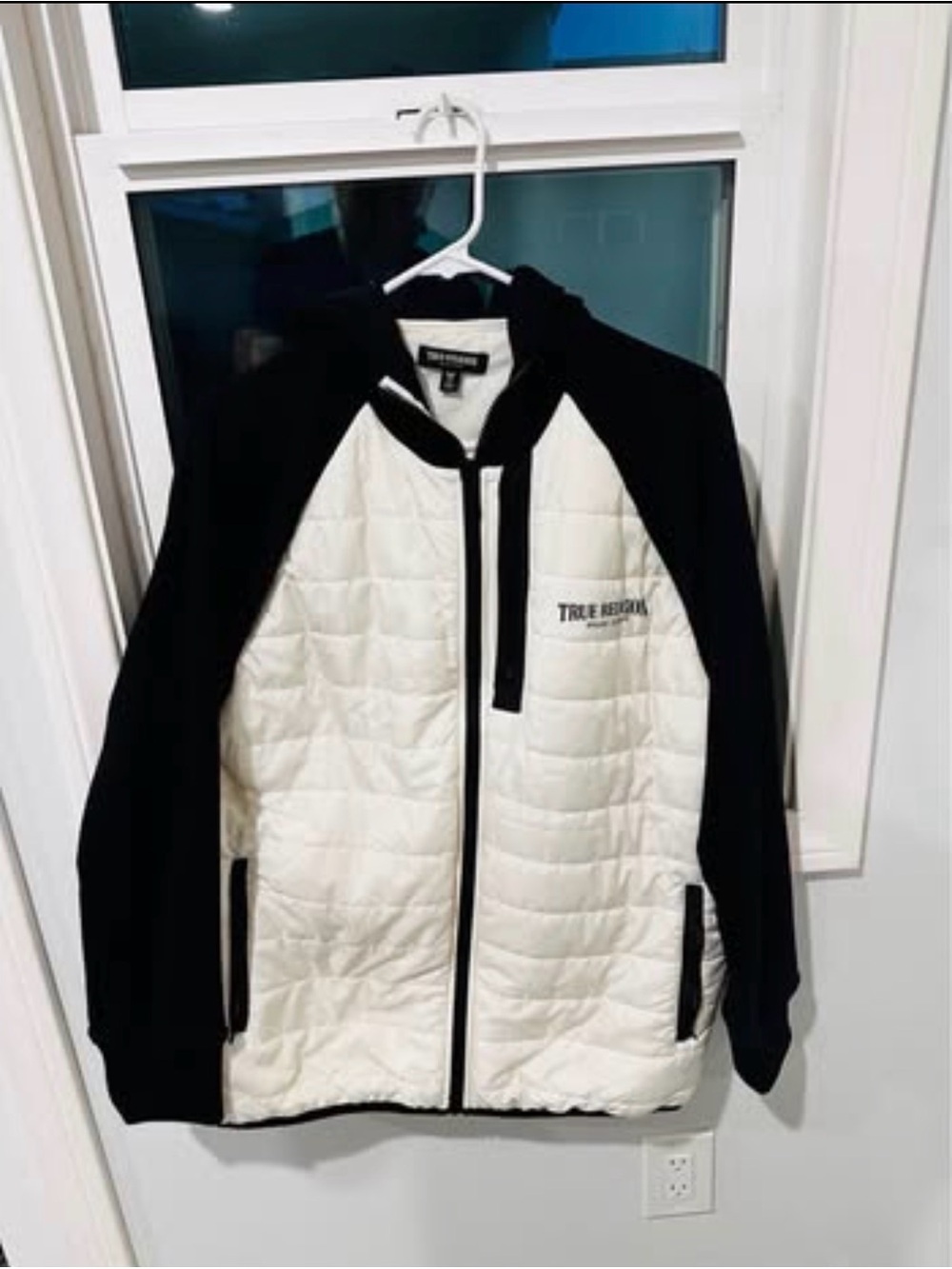 True Religion Black & White Quilted Puffer Jacket (Worn Once)